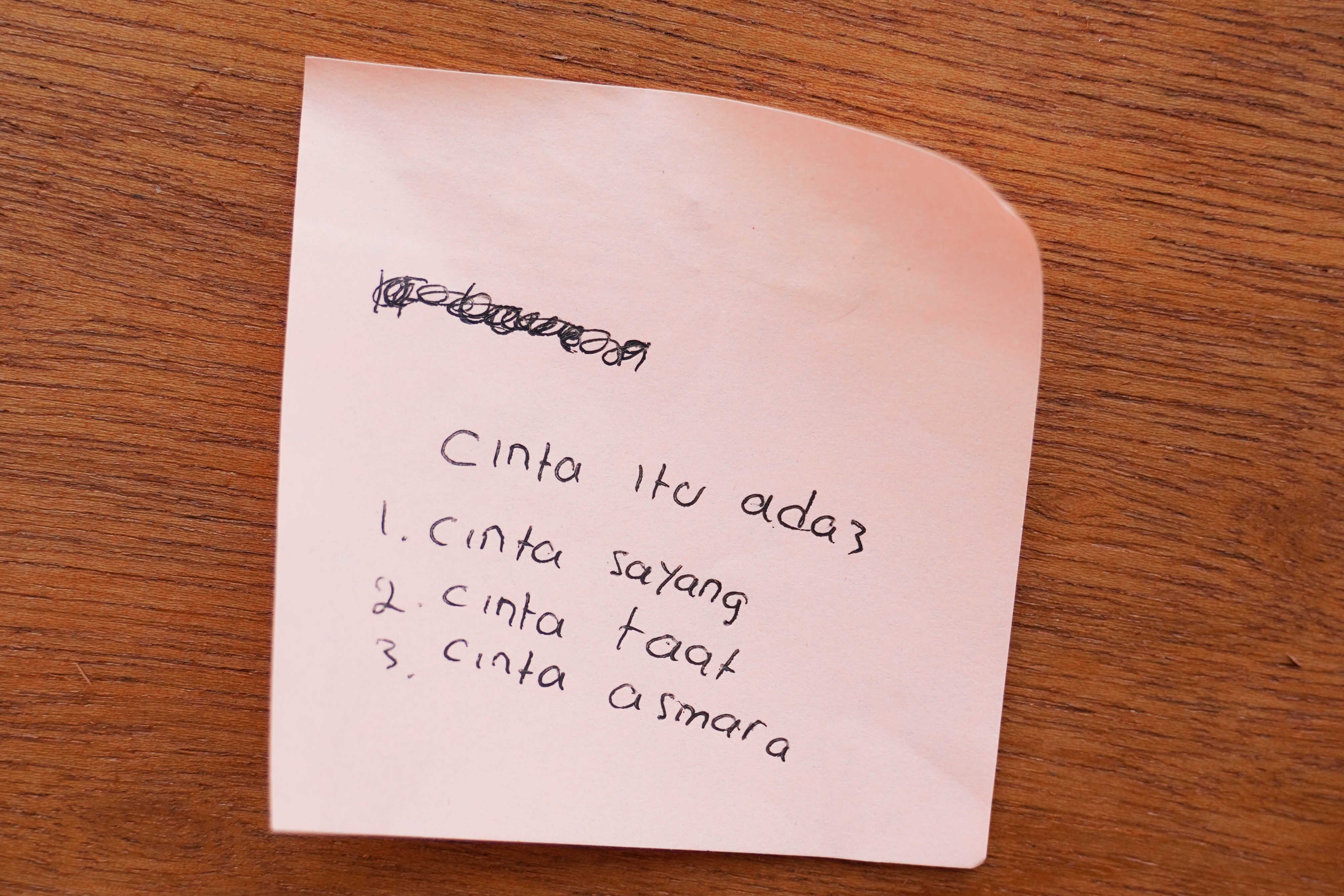Sticky notes with messages about love